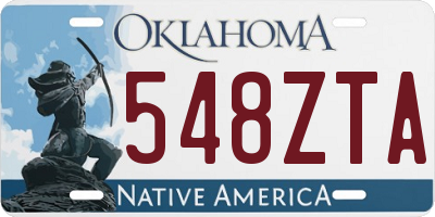 OK license plate 548ZTA