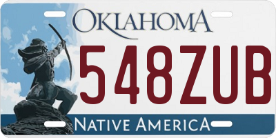 OK license plate 548ZUB