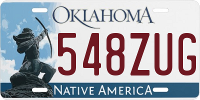 OK license plate 548ZUG