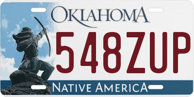 OK license plate 548ZUP