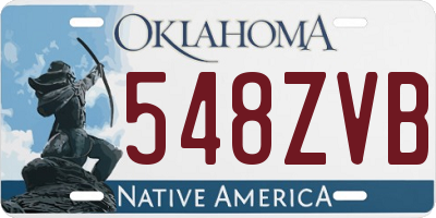 OK license plate 548ZVB