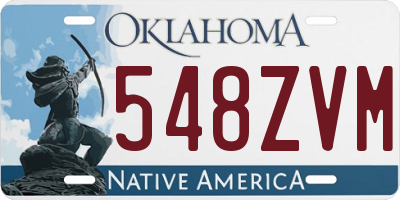 OK license plate 548ZVM