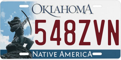OK license plate 548ZVN