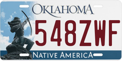 OK license plate 548ZWF