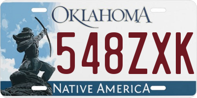 OK license plate 548ZXK