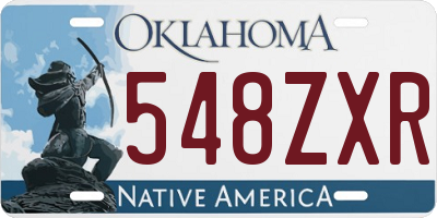 OK license plate 548ZXR