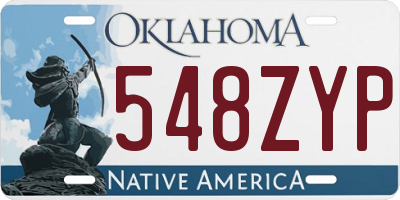 OK license plate 548ZYP