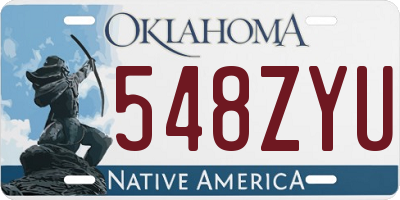 OK license plate 548ZYU