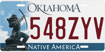 OK license plate 548ZYV