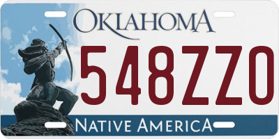 OK license plate 548ZZO