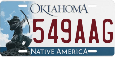 OK license plate 549AAG