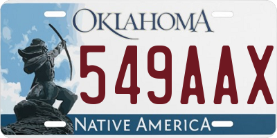 OK license plate 549AAX