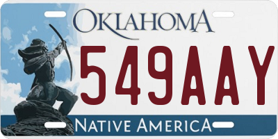 OK license plate 549AAY