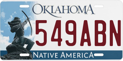 OK license plate 549ABN
