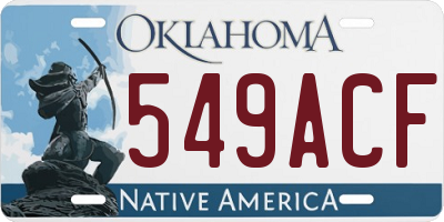 OK license plate 549ACF
