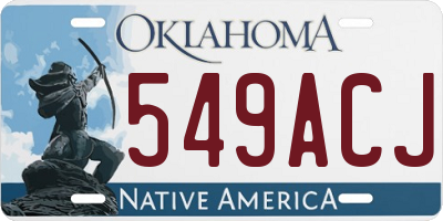 OK license plate 549ACJ