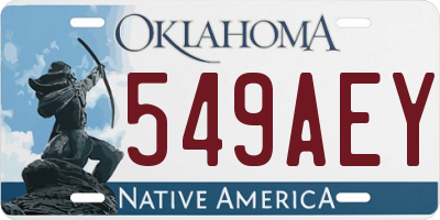 OK license plate 549AEY