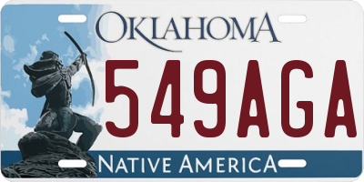 OK license plate 549AGA