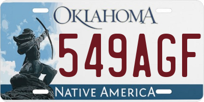 OK license plate 549AGF