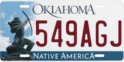 OK license plate 549AGJ