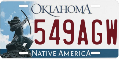 OK license plate 549AGW
