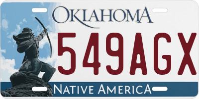 OK license plate 549AGX