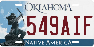 OK license plate 549AIF
