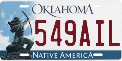 OK license plate 549AIL
