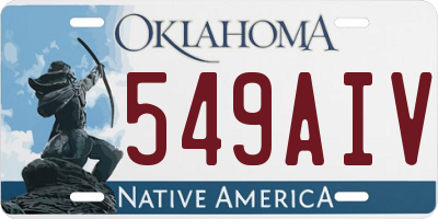 OK license plate 549AIV