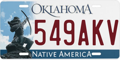 OK license plate 549AKV
