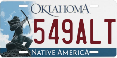 OK license plate 549ALT