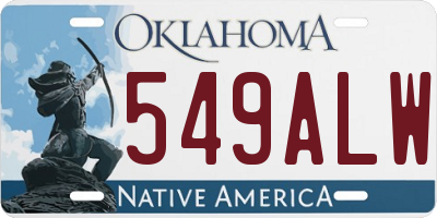 OK license plate 549ALW