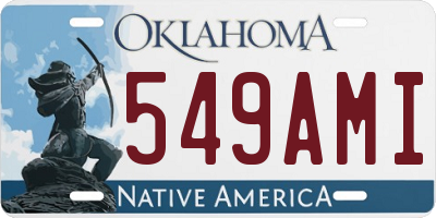 OK license plate 549AMI