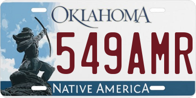 OK license plate 549AMR