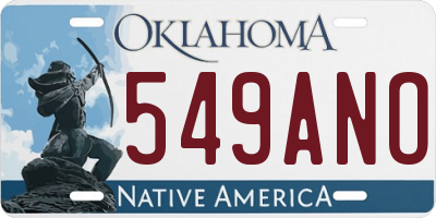 OK license plate 549ANO
