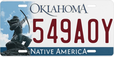 OK license plate 549AOY