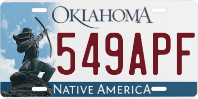 OK license plate 549APF