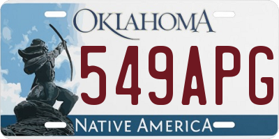 OK license plate 549APG