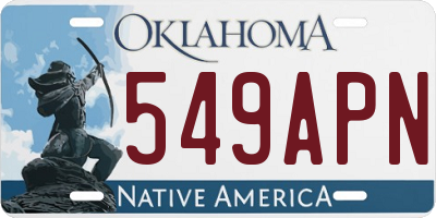 OK license plate 549APN