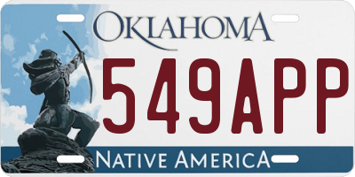 OK license plate 549APP