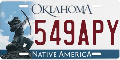 OK license plate 549APY