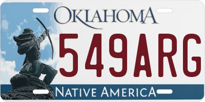 OK license plate 549ARG