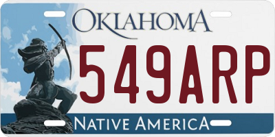 OK license plate 549ARP