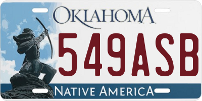 OK license plate 549ASB