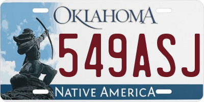 OK license plate 549ASJ