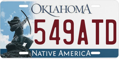 OK license plate 549ATD