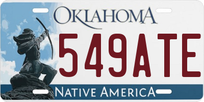 OK license plate 549ATE