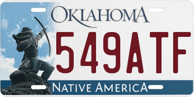 OK license plate 549ATF