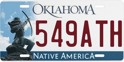 OK license plate 549ATH
