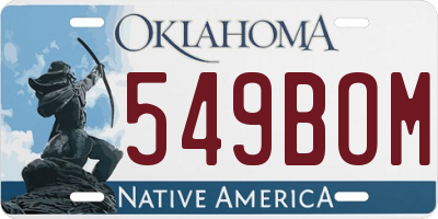 OK license plate 549BOM